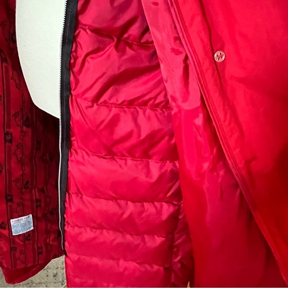 VTG NWT London Fog Red Trench Coat Zip Out Down Lining Rain Winter Womens Size 6 - Picture 9 of 13